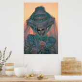 Poster Costume de Carnaval Bleu, Venise (Cuisine)