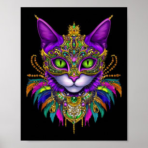 Poster Costume de carnaval Mardi Gras Chat Meowdi Gras Ho