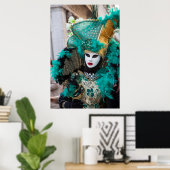 Poster Costume de carnaval sarcelle, Venise (Bureau à domicile)