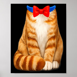 Poster Costume de chat orange pour femme avec nœud papill
