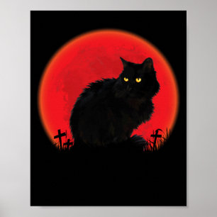Poster Costume de chat sorcière Halloween Chat noir de lu