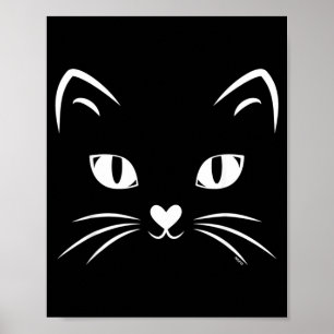 Poster Costume de chat visage de chat noir pour Halloween