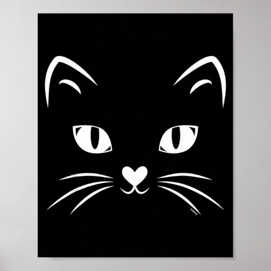 Poster Costume de chat visage de chat noir pour Halloween (Devant)