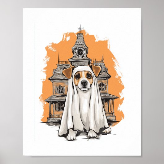 Poster Costume de chien fantôme effrayant (Devant)