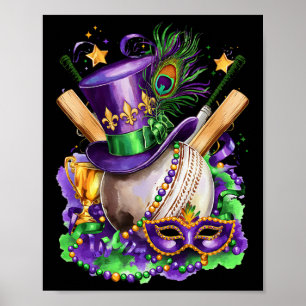 Poster Costume de cricket cool excitation à la fête de Ma
