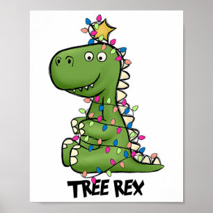 Poster Costume de dinosaure Tree Rex pour Noël Lumière d'