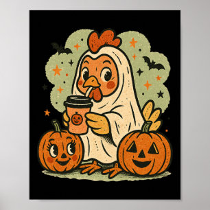 Poster Costume de fantôme de poulet Halloween T-shirt rét