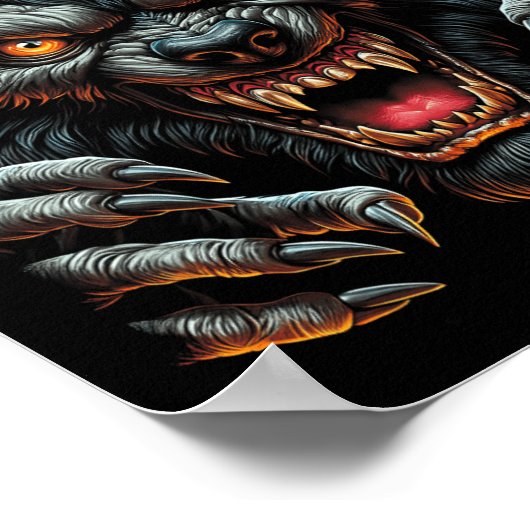 Poster Costume de fête d'Halloween Wolfman Werewolf en co (Coin)