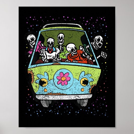 Poster Costume de Halloween de fourgonnette hippie Bones (Devant)