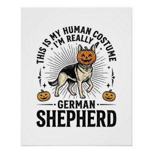 Poster Costume de Halloween drôle pour chien de berger al