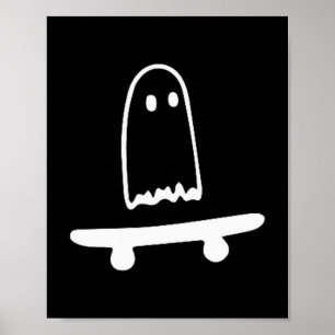 Poster Costume de Halloween paresseux de planche à roulet