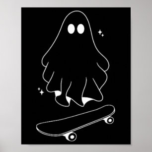 Poster Costume de Halloween paresseux de planche à roulet