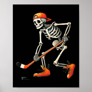 Poster Costume de hockey de squelette Halloween Sport Hom