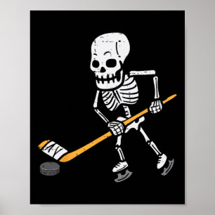 Poster Costume de hockey sur glace de squelette pour Hall