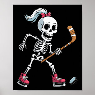 Poster Costume de hockey sur glace squelette Halloween dr