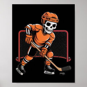 Poster Costume de hockey sur glace squelette Halloween Ho