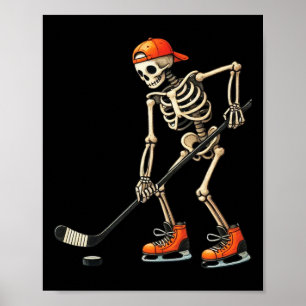 Poster Costume de hockey sur glace squelette Halloween Ho