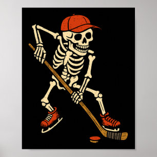 Poster Costume de hockey sur glace squelettique pour Hall