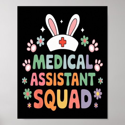 Poster Costume de lapin de Pâques d'équipe de secours méd (Devant)
