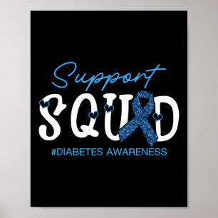 Poster Costume de l'équipe de soutien Bleu Ruban Diabète