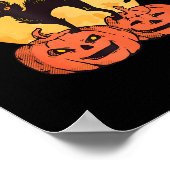 Poster Costume de lune de citrouille de chat noir Hallowe (Coin)