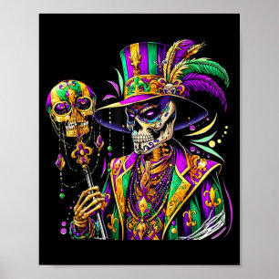 Poster Costume de Mardi gras crâne de sucre carnaval de l