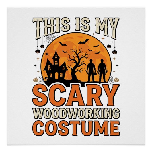 Poster Costume de menuiserie effrayant Halloween Design V (Devant)