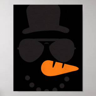 Poster Costume de Noël à visage de bonhomme de neige pour