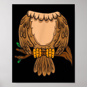 Poster Costume de nuit d'Halloween de hibou sans tête drô