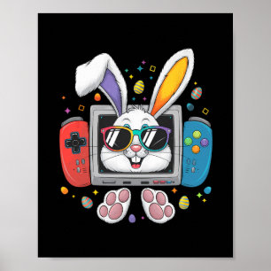 Poster Costume de Pâques Œufs de Lapin de Jeu Vidéo Jour