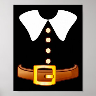 Poster Costume de pèlerin Halloween drôle Thanksgiving Bo
