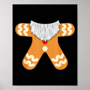 Poster Costume de Père Noël en pain d'épice assorti de No