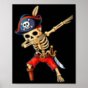 Poster Costume de pirate squelette dabbing Halloween enfa