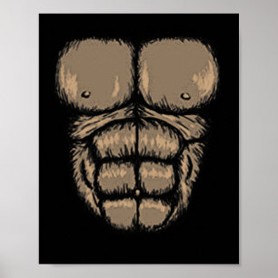 Poster Costume de poitrine d'Halloween Gorilla Cute Monke