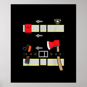 Poster Costume de pompier uniforme pompier Halloween do-i
