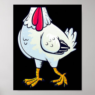 Poster Costume de poulet Corps Drôle Ferme Animaux de fer