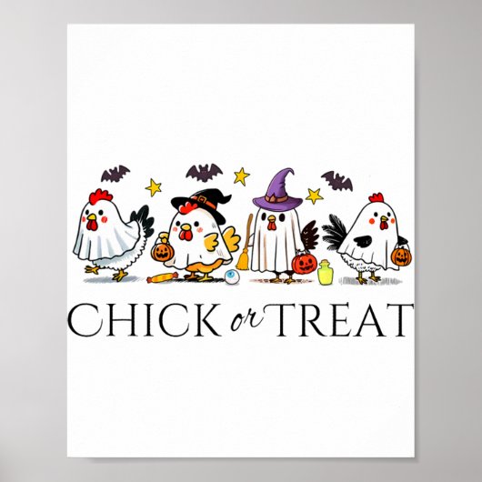 Poster Costume de poulet effrayant de sorcière drôle pour (Devant)