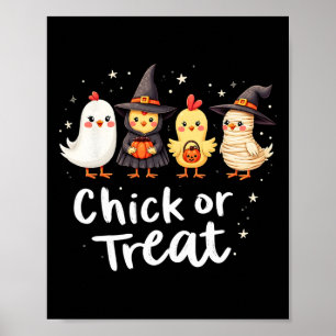 Poster Costume De Poulets D'Halloween Cute Ou Treat Artw
