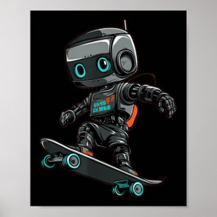 Poster Costume de robot de skateboard pour un look cool 