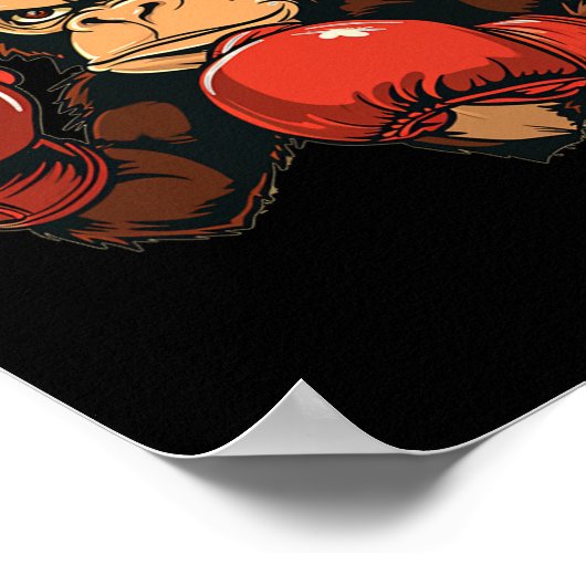 Poster Costume de singe cool de boxe (Coin)