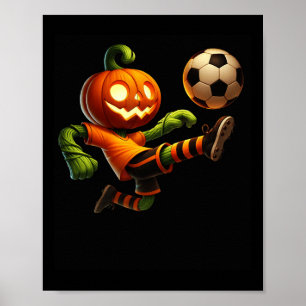 Poster Costume de soccer Halloween visage de citrouille h