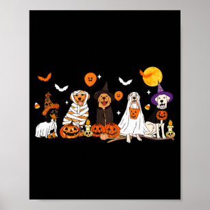 Poster Costume de sorcière de fantôme de chien et de momi