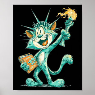 Poster Costume De Statue Patriotique Pour Chats Et Amour 