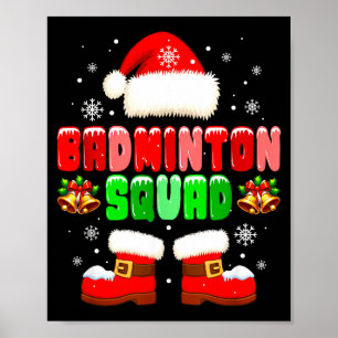Poster Costume d'équipe de badminton Joueur de Noël Équip