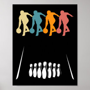 Poster Costume d'équipe de bowling à 10 quilles rétro Ten
