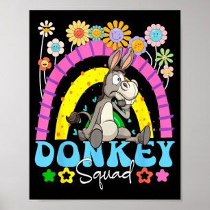 Poster Costume d'équipe drôle Fleurs Arc-en-ciel Fermier