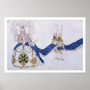 Poster Costume design for The Queen and Her Pages, from S