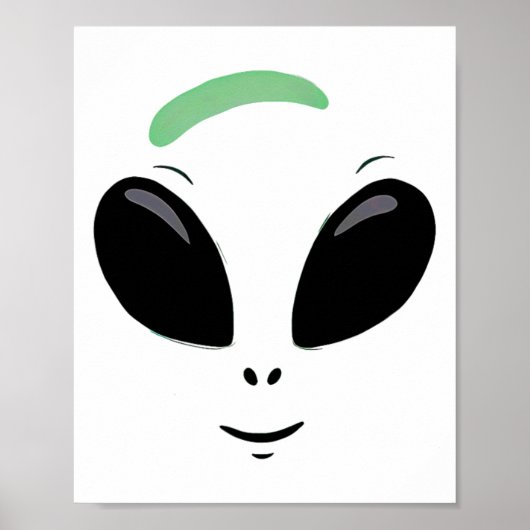 Poster Costume d'Halloween Alien vert (Devant)