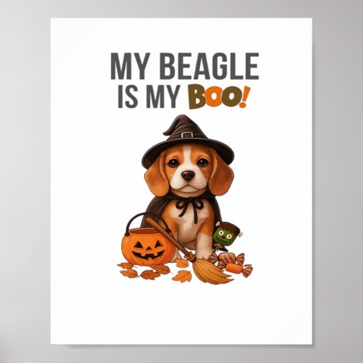 Poster Costume d'Halloween beagle Mon Beagle est Mon Chie (Devant)