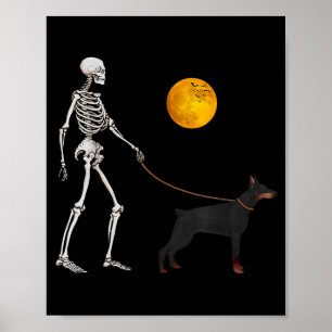 Poster Costume d'Halloween Chien Doberman Squelette March